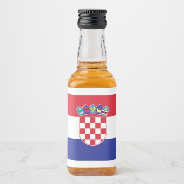 Kroatisches Flaggenzeichen Alkoholflaschenetikett (Vorderseite)