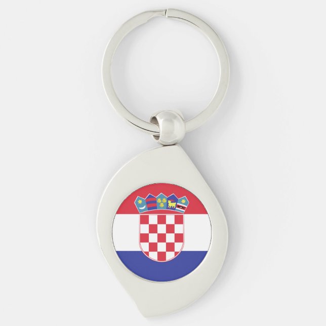 Kroatisches Flaggenzeichen Schlüsselanhänger (Vorderseite)