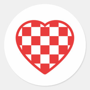 Kroatisches Herz Runder Aufkleber
