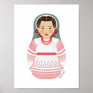 Kroatisches Matrjoschka-Plakat Poster