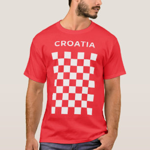 Kroatisches Schachbrett Weiß T-Shirt