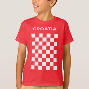 Kroatisches Schachbrett Weiß T-Shirt