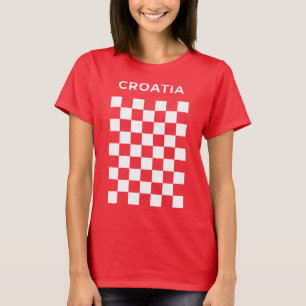 Kroatisches Schachbrett Weiß T-Shirt
