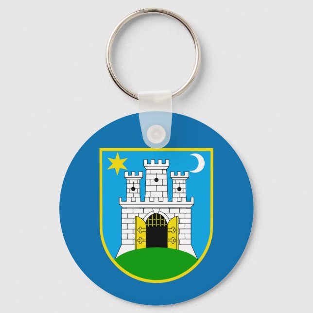 Kroatisches Symbol der Zagreber Stadtflagge Schlüsselanhänger (Vorderseite)