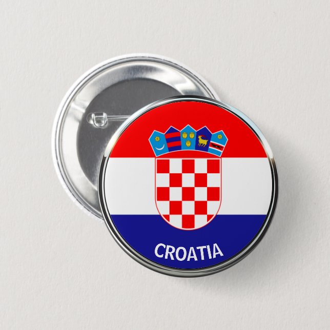 Kroatisches Wappen, Hrvatski grb Button (Vorne & Hinten)