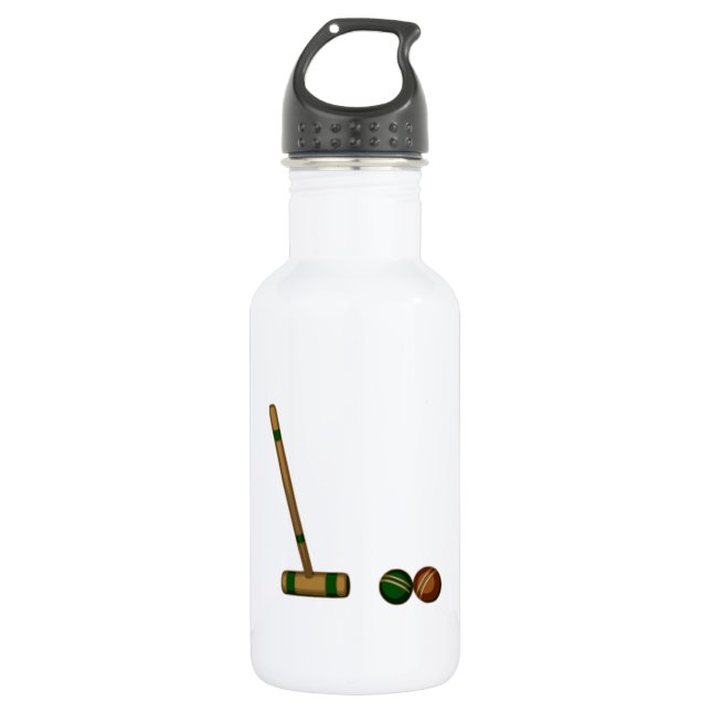 Krocketschläger und Bälle Trinkflasche (Vorderseite)