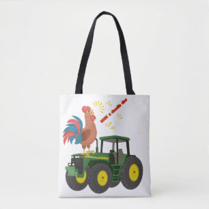 Kröder auf einem grünen und gelben Traktor Tasche