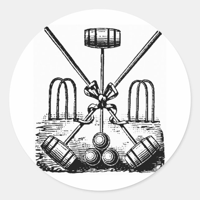 Krokett Runder Aufkleber (Vorderseite)