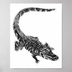 Krokodil Alligator Motiv Reptil Zähne Tier Krokodi Poster