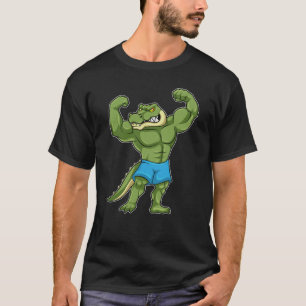 Krokodil als Bodybuilder extrem T-Shirt