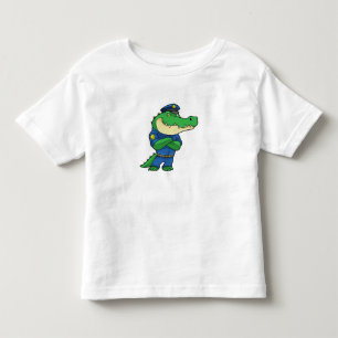 Krokodil als Polizeibeamter mit einheitlicher Kleinkind T-shirt