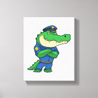 Krokodil als Polizeibeamter mit einheitlicher