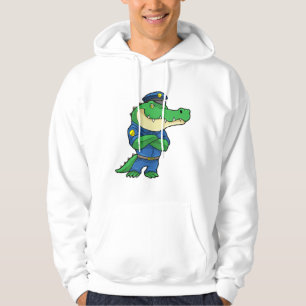 Krokodil als Polizeibeamter mit Polizeiuniform Hoodie