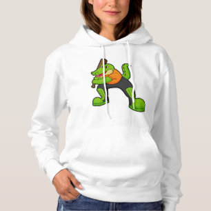 Krokodil am Cricket mit Cricket-Schläger Hoodie