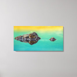 Krokodil auf dem Körper des Wassers Leinwand druck