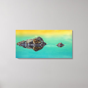 Krokodil auf dem Körper des Wassers Leinwand druck