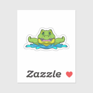 Krokodil beim Schwimmen im Wasser Aufkleber