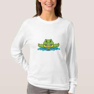 Krokodil beim Schwimmen im Wasser T-Shirt