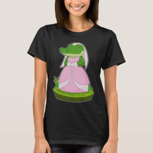 Krokodil Brautschleier Hochzeit T-Shirt