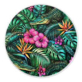 Krokodil-Dschungel-Träume Nahtloses Oberflächenmus Keramikknauf