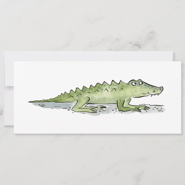 Krokodil Einladung (Vorderseite)