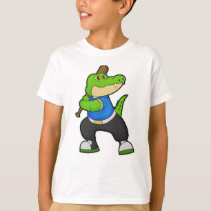 Krokodil im Baseball mit Baseballschläger T-Shirt