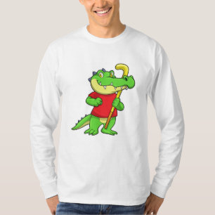 Krokodil im Feldhockey mit Hockeystick T-Shirt