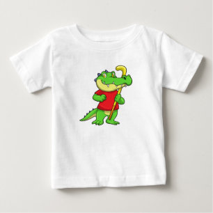 Krokodil im Feldhockey mit Stick Baby T-shirt