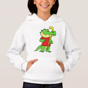 Krokodil im Feldhockey mit Stick Hoodie