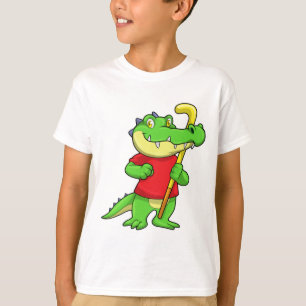 Krokodil im Feldhockey mit Stick T-Shirt