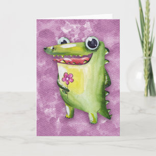 Krokodil lächelt karte