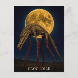 Krokodil Lange Socken gothisch Surreal Postkarte