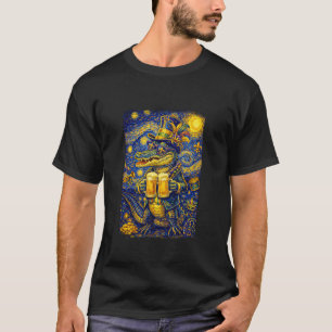 Krokodil Mardi Gras Männer Biertrinken Karneval St T-Shirt