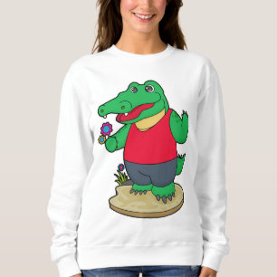 Krokodil mit Blume Sweatshirt