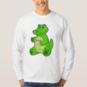 Krokodil mit Kaffee-Cup T-Shirt