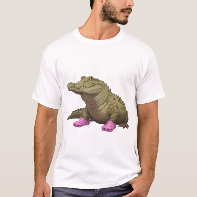 Krokodil mit Krokoschuhen  T-Shirt (Vorderseite)