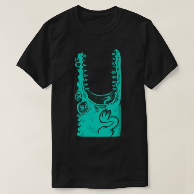 Krokodil mit Mundöffnung T-Shirt (Design vorne)