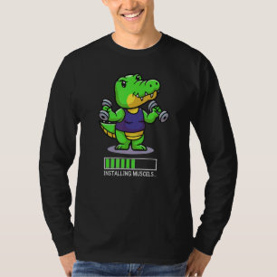 Krokodil Muskel Lade Stange Krafttraining Fitnesss T-Shirt