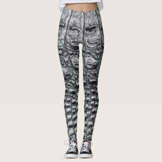 Krokodil Noir: Schwarze Ledermystik Leggings