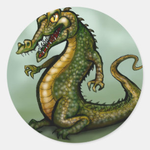 Krokodil Runder Aufkleber