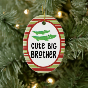 Krokodil süßer großer Bruder Weihnachten Keramik Ornament