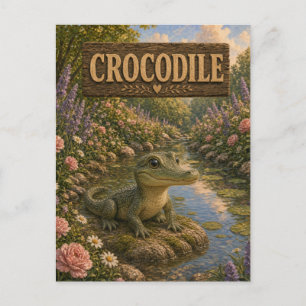 Krokodil Süßes Baby-Geschichtenbuch-Nursery-Tier Postkarte