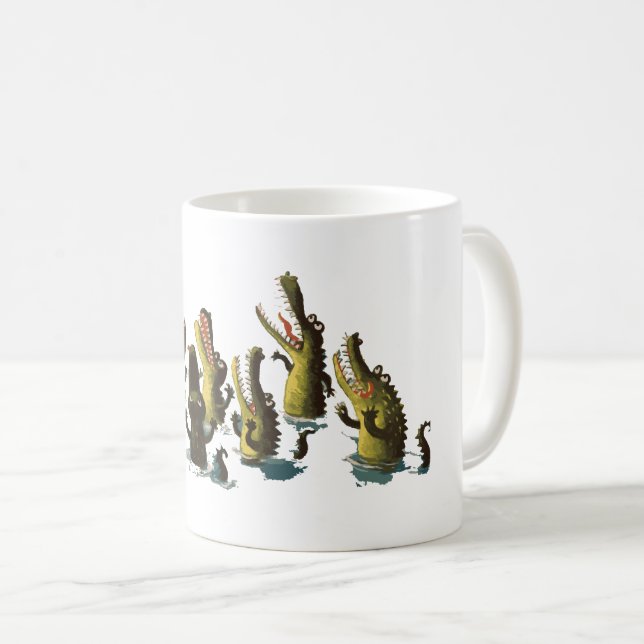 Krokodil-Tassengeschenk lustig Kaffeetasse (VorderseiteRechts)