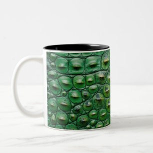 Krokodil Tierhaut Textur grün Schuppe wild Pat Zweifarbige Tasse