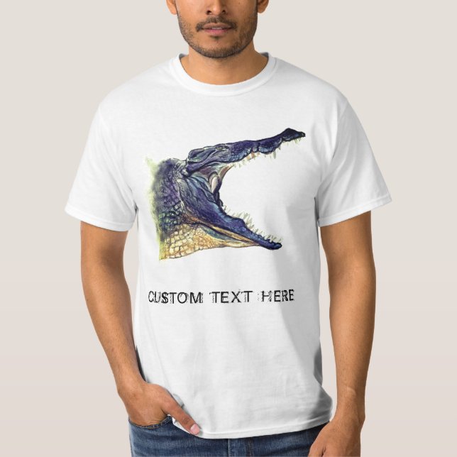 Krokodil - Zeichn von Tieren - Text hinzufügen / N T-Shirt (Vorderseite)
