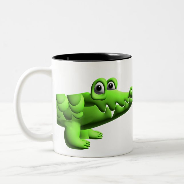 Krokodil Zweifarbige Tasse (Links)