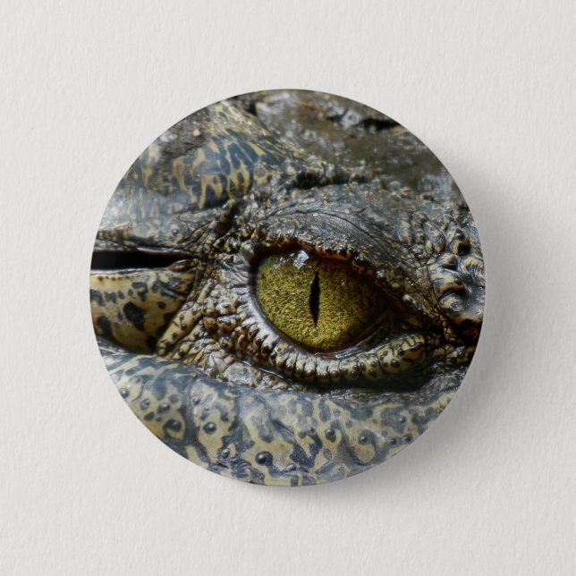 Krokodile-Augen-Gesicht Tier personalisieren Gaume Button (Vorderseite)