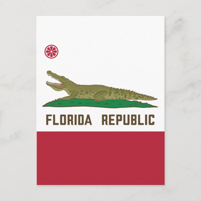 Krokodile der Alligator-Flagge in Florida Postkarte (Vorderseite)