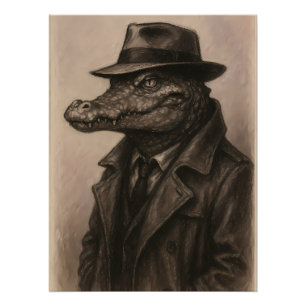 Krokodile-Detektiv in einem Grabenmantel und Fedor Poster