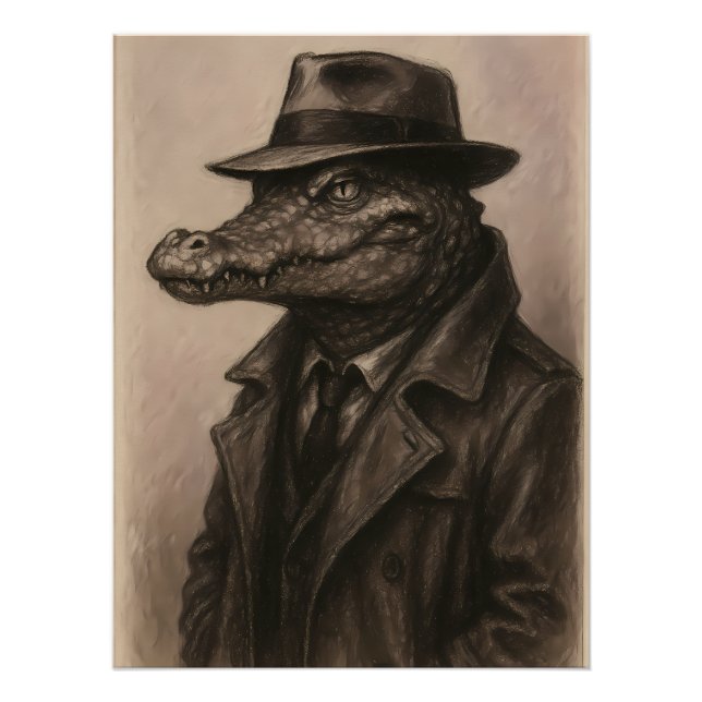 Krokodile-Detektiv in einem Grabenmantel und Fedor Poster (Vorderseite)